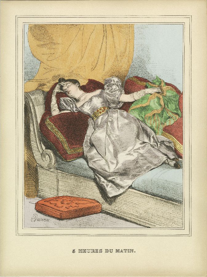 Woman reclining on a chaise 