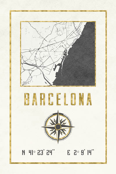 Barcelona Compass Map