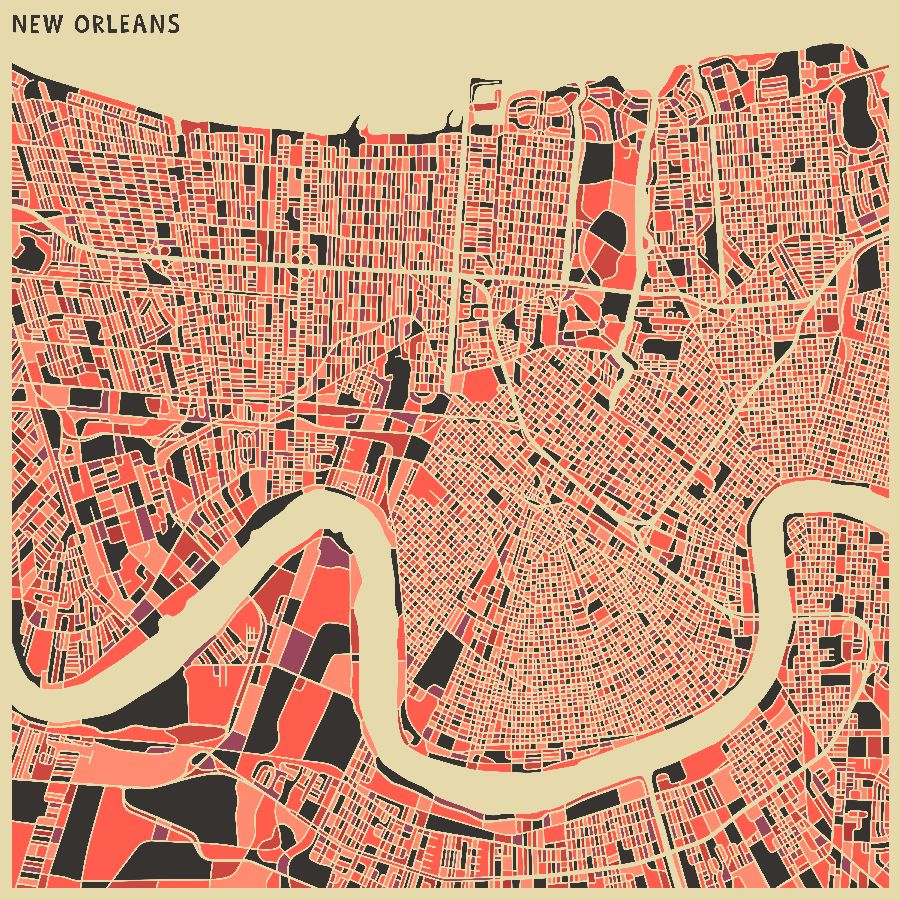 Colourful Map of New Orleans