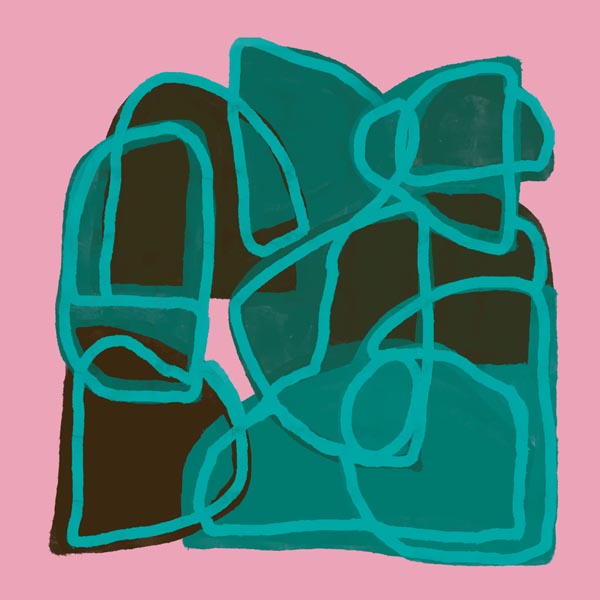 Aqua Maze on Pink Canvas