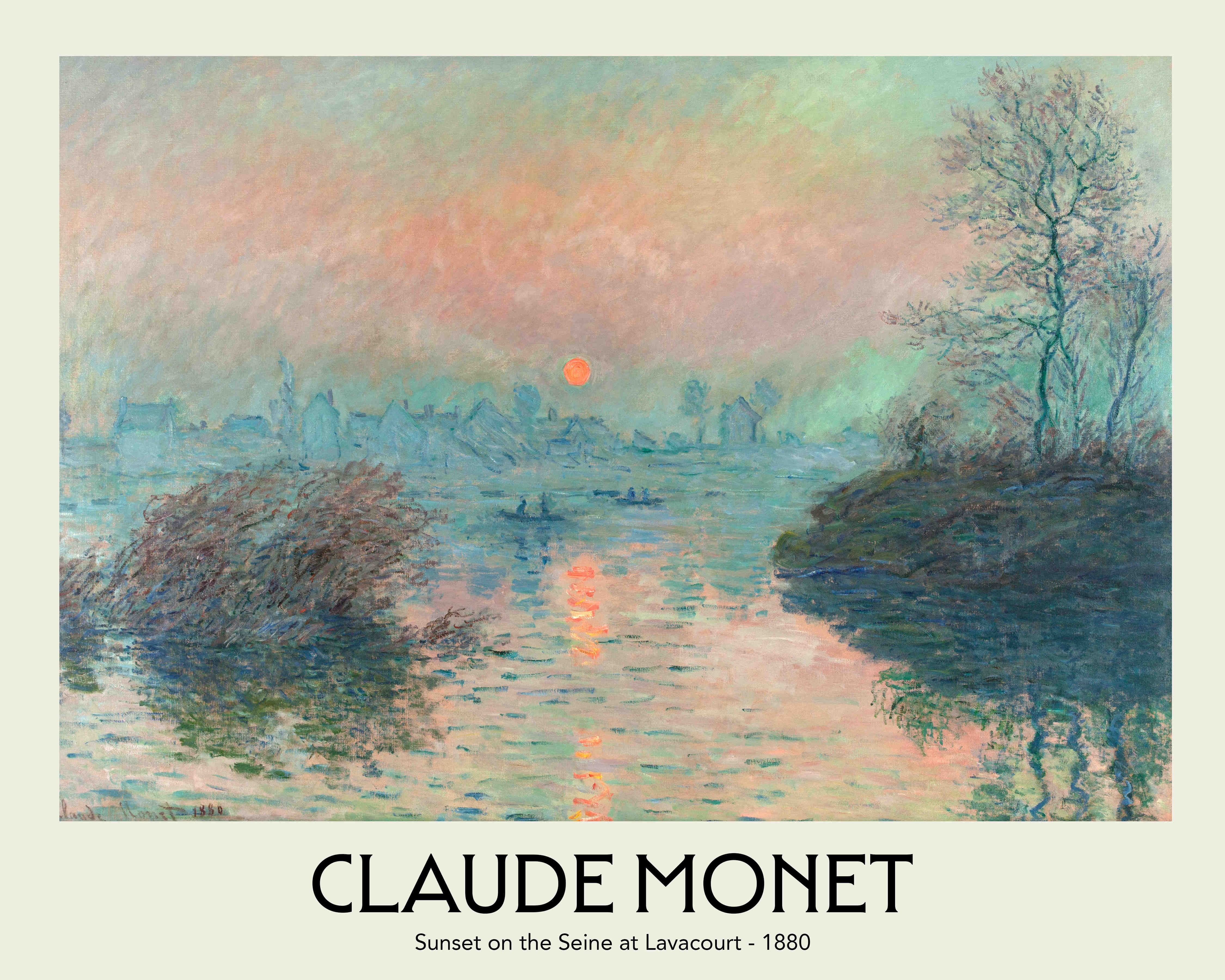 Claude Monet, Sunset on the Seine at Lavacourt -1880